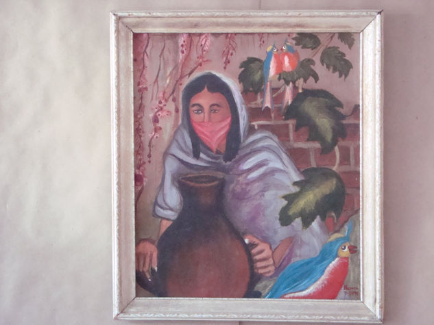 mujer zapatista Óleo Tabla Retrato