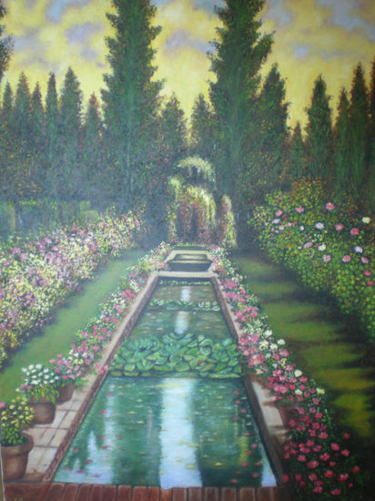 Generalife Granada Oil Canvas Landscaping