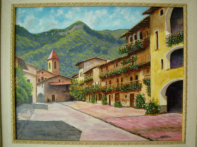 hostalets d´en bas Oil Canvas Landscaping