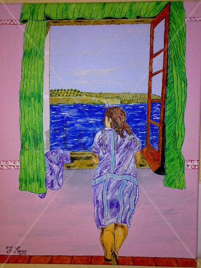 MUJER EN LA VENTANA Acrylic Canvas Others