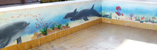 Mural fondo marino 4 Mixed media Others Marine Painting