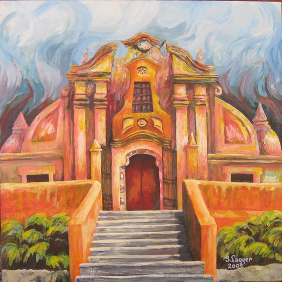 IGLESIA DE ALTA GRACIA Acrylic Canvas Landscaping