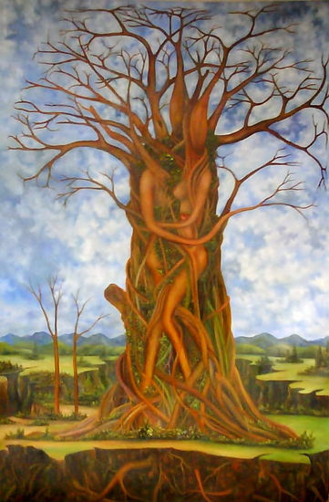 el arbol dela vida 5 Óleo Lienzo Paisaje