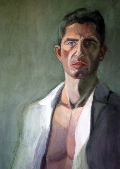 Yo , ahora. Oil Panel Portrait