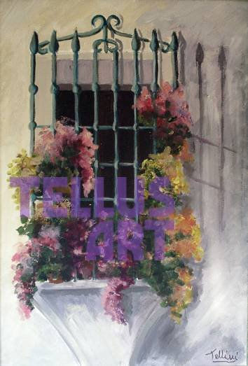 Ventana andaluza Oil Canvas Landscaping