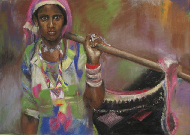 INDIA Pastel Tabla Retrato