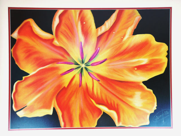 ORO FINO Pastel Paper Floral Painting