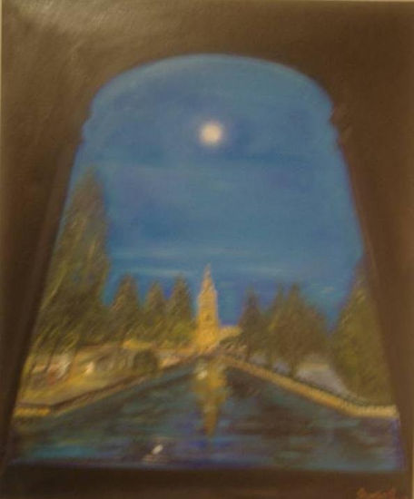 Sevilla nocturna Oil Canvas Landscaping