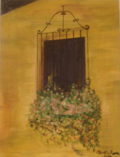 VENTANA SEVILLANA Oil Canvas Floral Painting