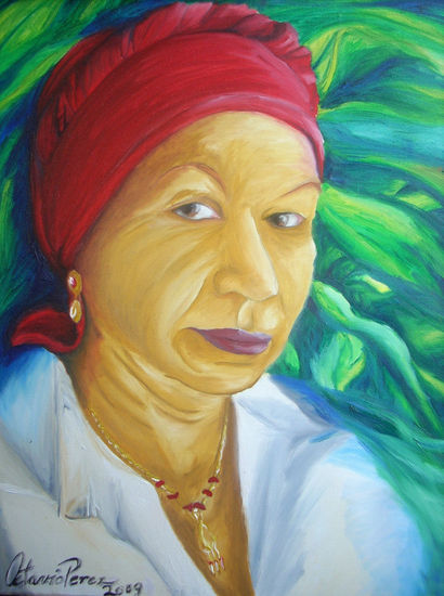 La mujer del turbante (madre) Óleo Lienzo Figura