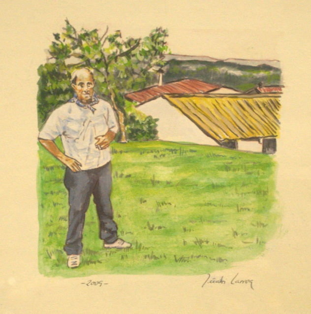 Boceto para Romeria, retrato de Iñaki
