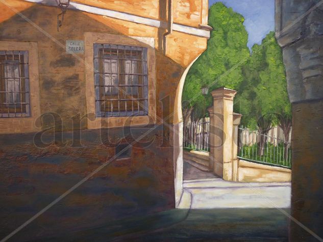 En la calle del Peso Oil Canvas Landscaping