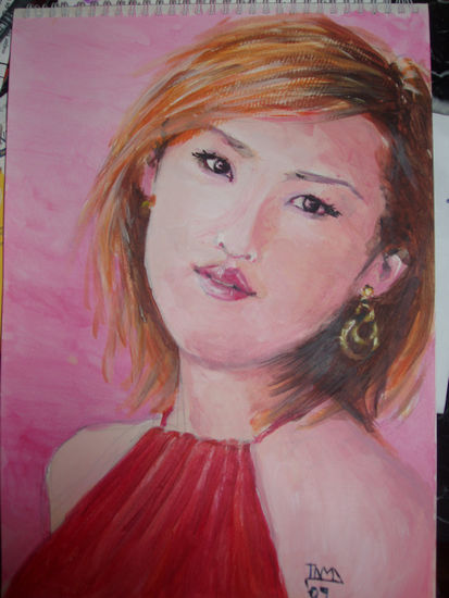 Japonesa para Manu Acrylic Card Portrait