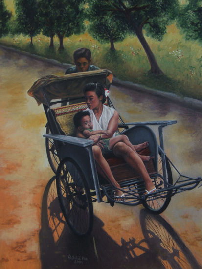 Escena vietnamita Oil Canvas Landscaping