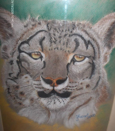 leopardo de las nieves Pastel Card Animals