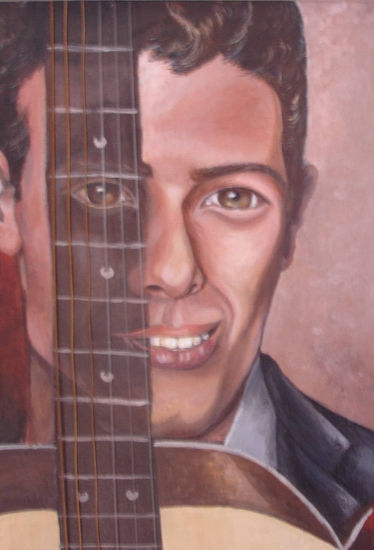 "Free as an acoustic bird" Oil Canvas Portrait