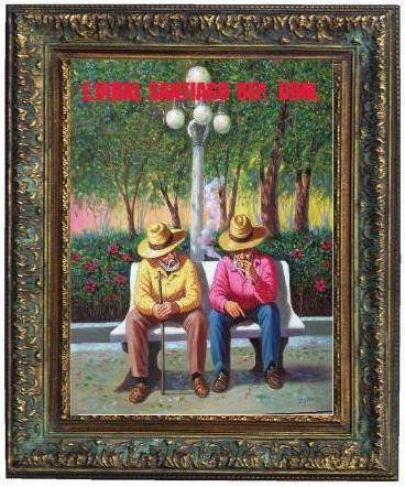 los compadres en el parque duarte Oil Canvas Landscaping