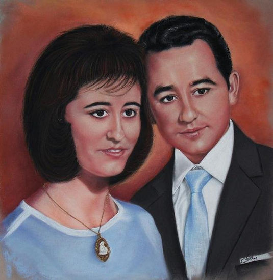 MIS PADRES. Recuerdo Pastel Paper Portrait