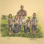 Joseba con los niños boceto para romeria