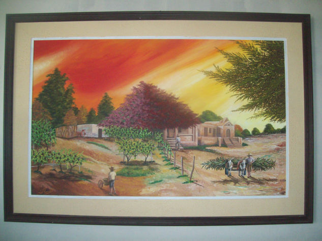 "casa hascienda santa rosa " colecc:"colores de mi region de walter ramos" Oil Canvas Landscaping