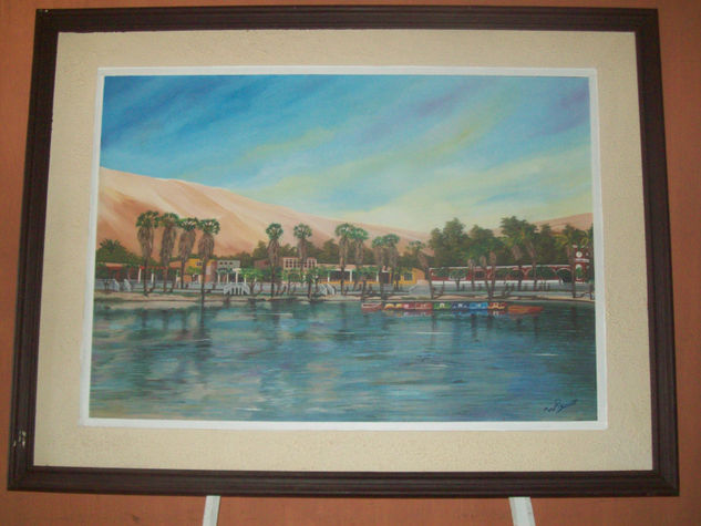 "huacachina" colecc:"colores de mi region de walter ramos Oil Canvas Landscaping