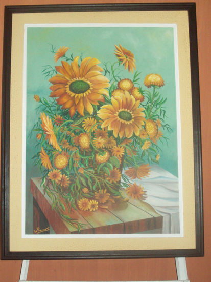 "los girasoles" colecc:"colores de mi region de walter ramos" Oil Canvas Still Life Paintings