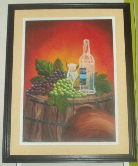 "el pisco" colecc:"colores de mi region de walter ramos" Oil Canvas Still Life Paintings