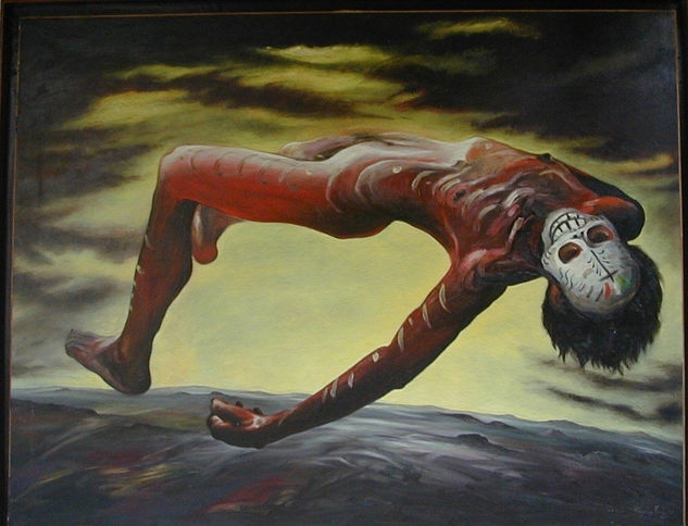 " LA MUERTE SOBRE EL VALLE " Oil Canvas Figure Painting