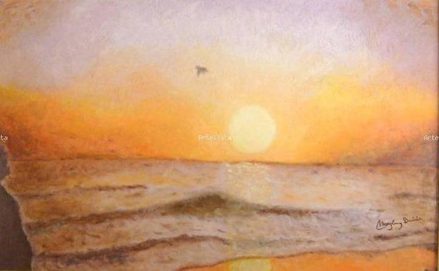 Crepúsculo Oil Textile Marine Painting