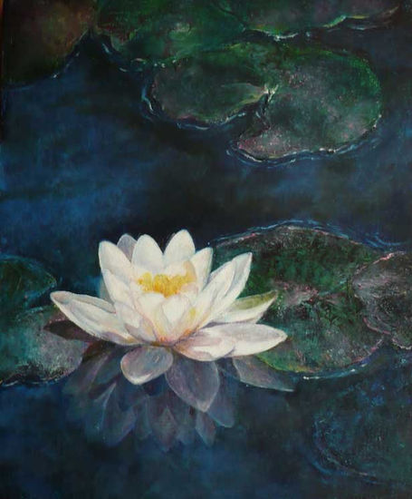 Nenufar IV Oil Panel Floral Painting