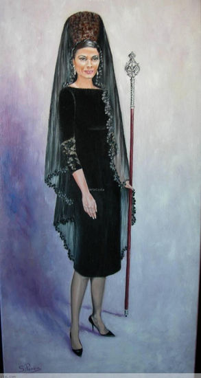 MUJER DE MANTILLA Oil Canvas Figure Painting