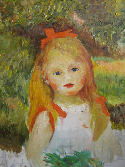 Pequeña Espigadora de Renoir Oil Canvas Portrait