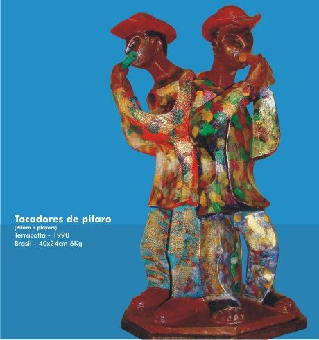 Tocadores de Pífaro - 1990 Terracotta Figurative