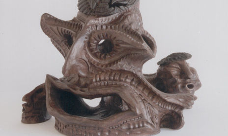 Terracota Encerada/Grabado Corteza Vegetal
