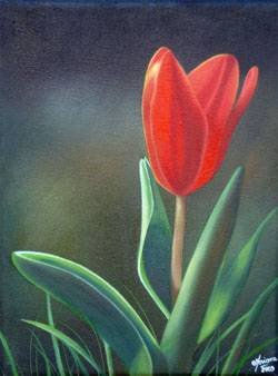 Tulipan Oil Canvas Floral Painting