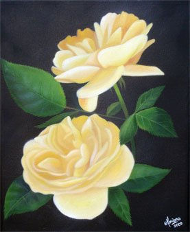 Rosas Amarillas Oil Canvas Floral Painting