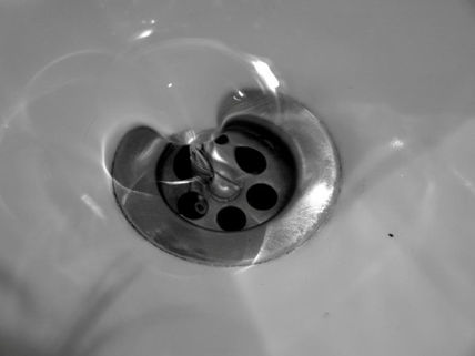 Sunk in a drain