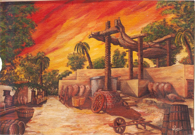 "esplendoroso atardecer " colecc:"colores de mi region de walter ramos" Oil Canvas Landscaping