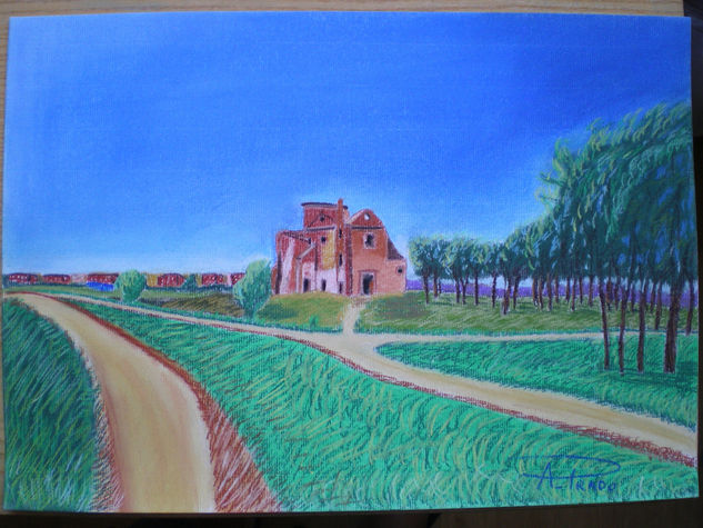 La Ermita de Polvoranca Pastel Paper Landscaping