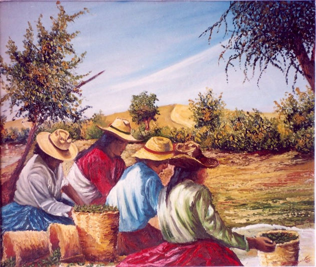 "costumbres" colecc: "colores de mi region de walter ramos " Oil Canvas Landscaping