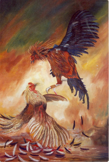 " la pelea " colecc:"colores de mi region de walter ramos" Oil Canvas Landscaping