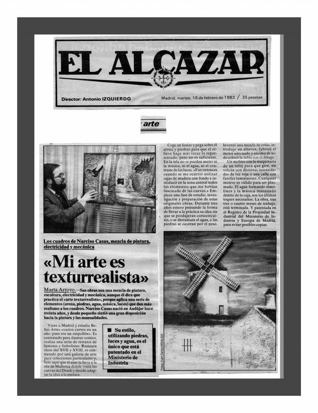 ENTREVISTA DE NARCISO CASAS EN EL PERIODICO EL ALCAZAR de Madrid