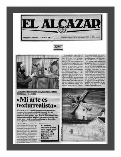 ENTREVISTA DE NARCISO CASAS EN EL PERIODICO EL ALCAZAR de Madrid 