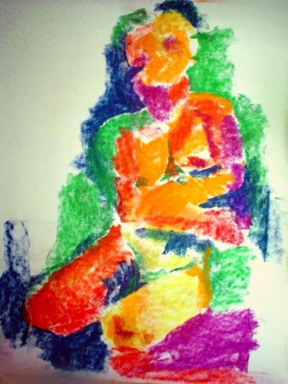 "Sueños de colores 2" Pastel Card Nude Paintings