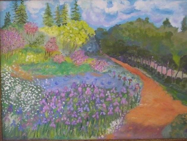 camino de flores Oil Canvas Landscaping