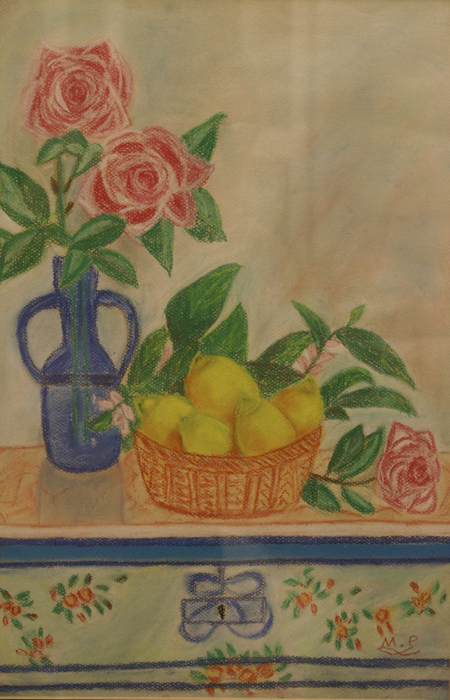 Candado, rosas y limones