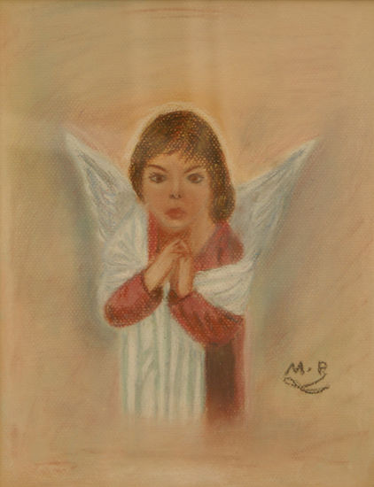 El ángel Eva Pastel Paper Figure Painting