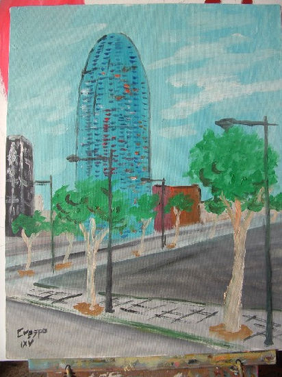 Barcelona Torre ARBAG Barcelona Oil Canvas Landscaping