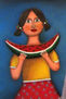 niña con sandia