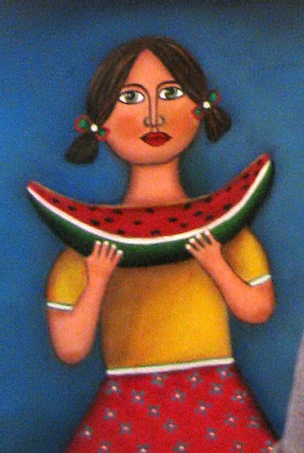 Niña con sandia
